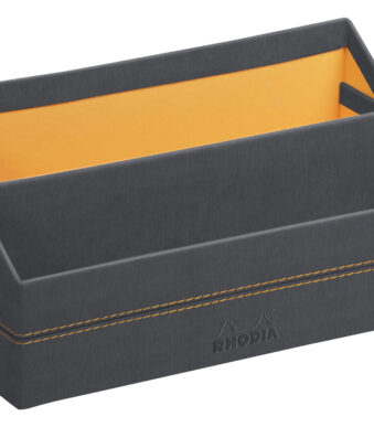 Bureauladebox 'Rhodiarama', 2 vakken, titaniumkleur.