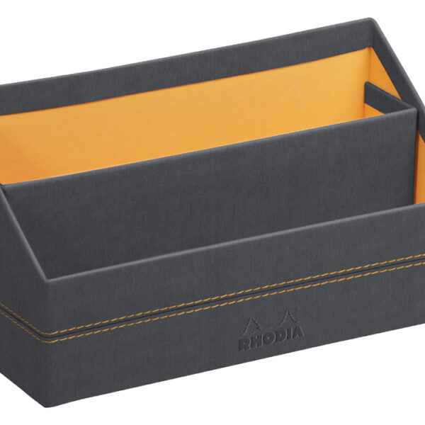 Bureauladebox 'Rhodiarama', 2 vakken, titaniumkleur.