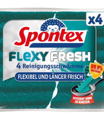 Spontex schoonmaakspons Flexy Fresh, pakje van 4
