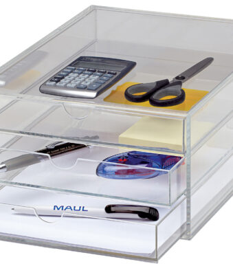 MAUL acryl schuifladenbox, DIN A4, 3 schuiflades, glashelder
