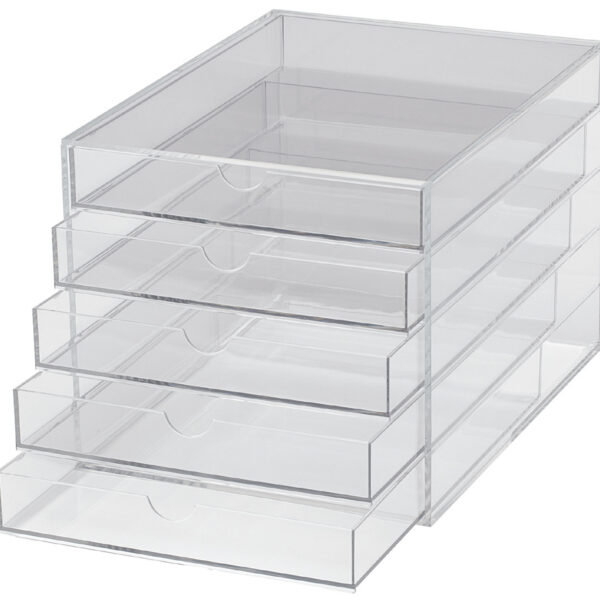 MAUL acryl schuifladenbox, DIN A4, 5 schuiflades, glashelder