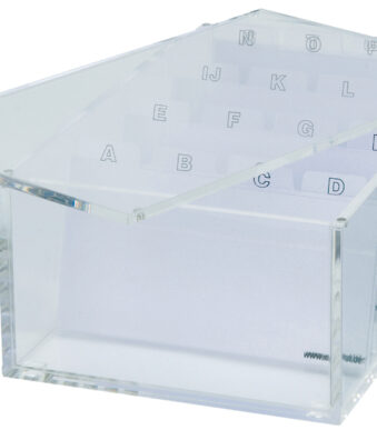 MAUL acryl visitekaartjesbox, glashelder, incl. A-Z register