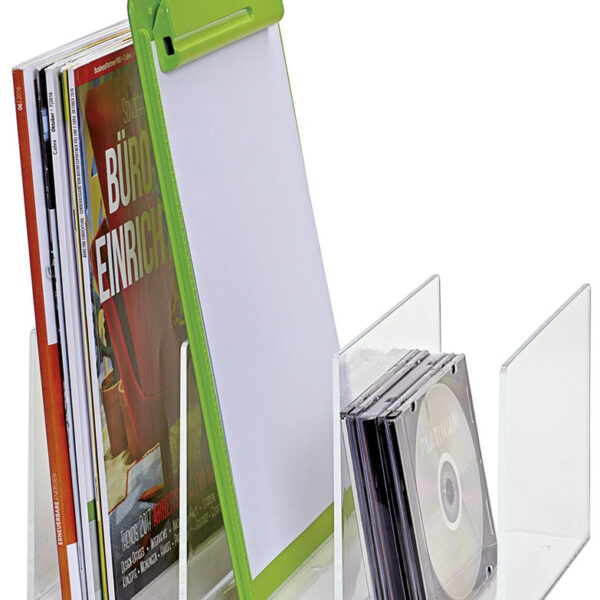 MAUL Acryl tijdschriften-cassette, glashelder, 3-vaks