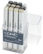 COPIC Marker classic, 12 stuks grijsset 'WG', warme grijstinten