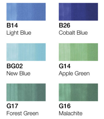 COPIC Marker classic, 12 stuks in set, milieukleuren