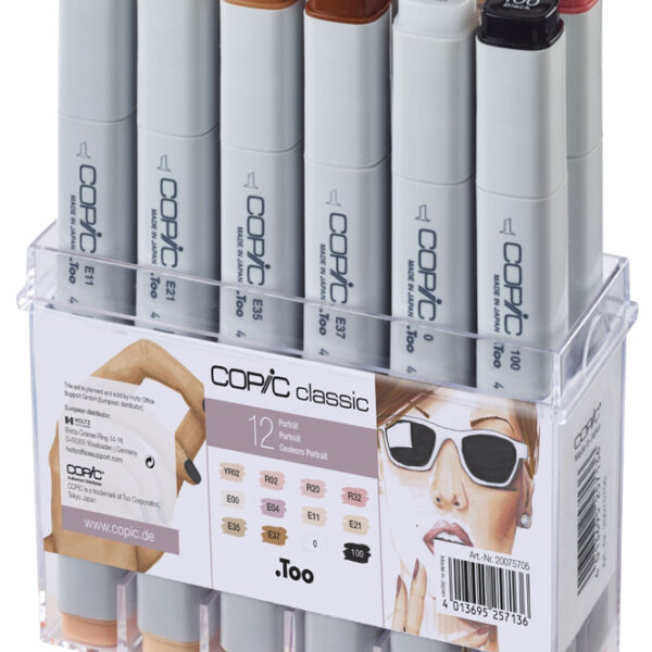 COPIC Marker classic, 12 stuks in set, portretkleuren