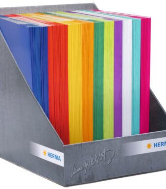 HERMA schrift-/boekbeschermer, karton, DIN A4, kleuren assorti, display
