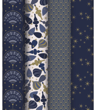 Clairefontaine kerstinpakpapier 'Sterrenhemel'