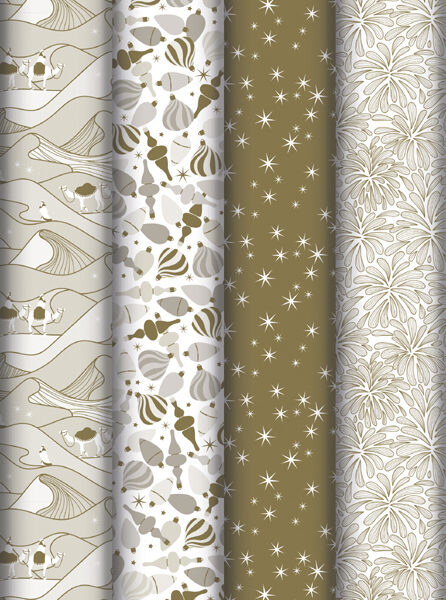 Clairefontaine Kerstinpakpapier 'Zandkleurige Kerst'