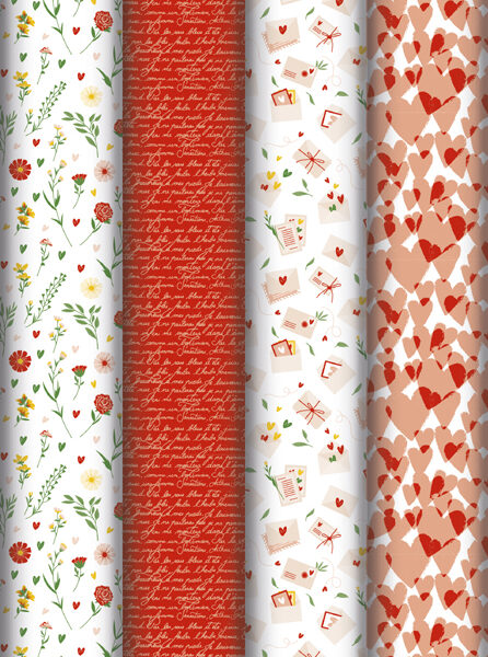 Clairefontaine geschenkpapier/inpakpapier 'Amore', 30 rollen in display