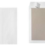 Verzendenvelop met kartonnen rug, B4-formaat, zonder venster, wit
