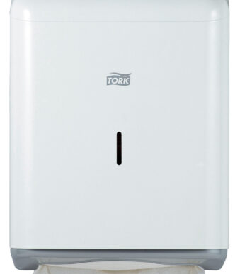 Tork handoekdispenser, metaal, wit.