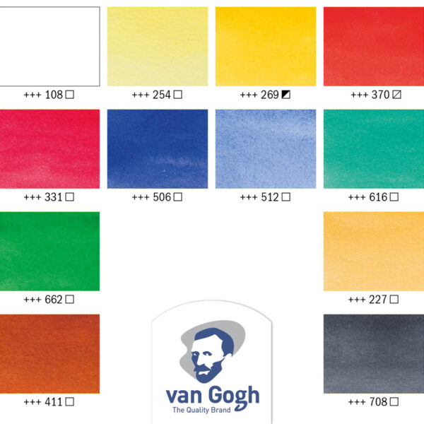 ROYAL TALENS Van Gogh set aquarel in luxe houten kist, 12 x 10 ml