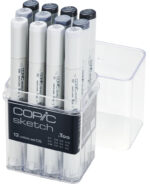 COPIC Marker sketch, 12 stuks set 'grijstinten CG'