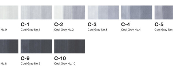 COPIC Marker sketch, 12 stuks set 'grijstinten CG'