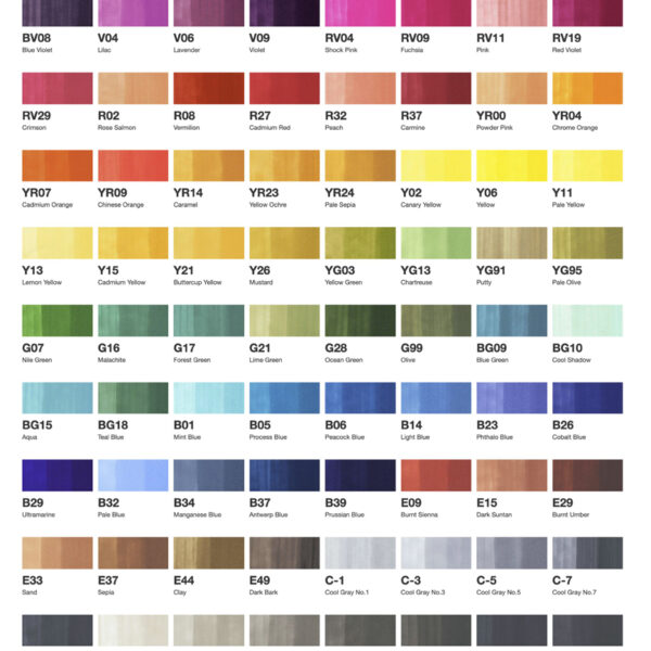 COPIC Marker sketch, 72 stuks set A