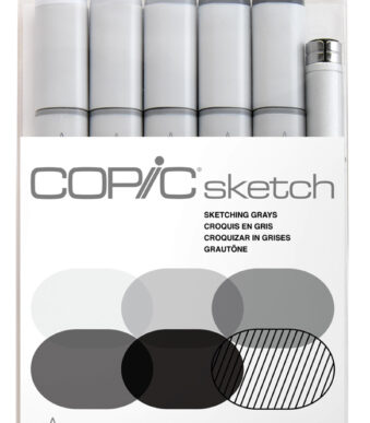 COPIC markers Sketch, 6 stuks in set 'Sketching Grays´
