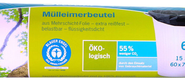 Vuilniszakken, groen/zwart, 60 liter, 30 micron