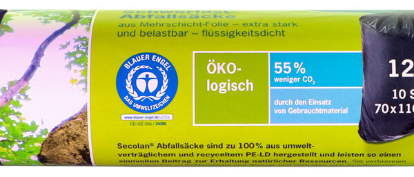 Zware-lading vuilniszak, zwart, 120 liter.