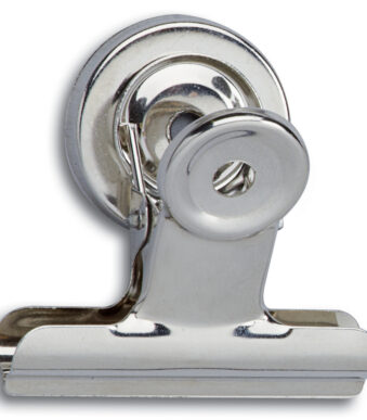 MAUL papierklem/brievenklem met sterke magneet, (B)50 mm, nikkel, 2 st.