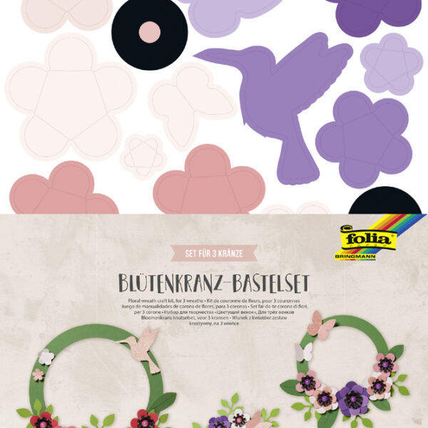 Creatieve bloemenkrans-set voor 3 kransen