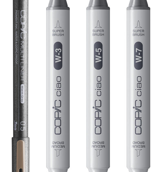 COPIC Marker ciao, 3+1 Set SHADE 'Dark Warm Gray'