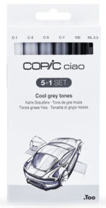 COPIC marker ciao 5+1 set, grijstinten