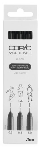 COPIC Fineliner MULTILINER, zwart, set van 3