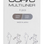 COPIC fineliner MULTILINER, warmgrijs/koudgrijs, 0,3/0,5, set van 4