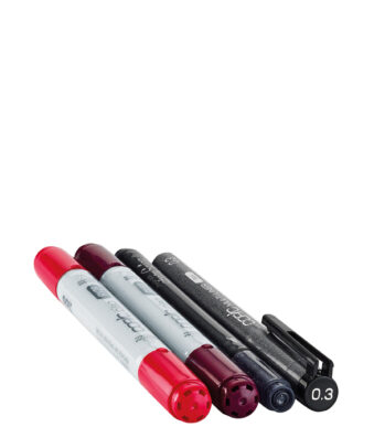 COPIC markers ciao, 4 stuks in set 'Doodle Pack Red´