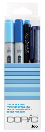 COPIC markers ciao, 4 stuks in set 'Doodle Pack Blue´