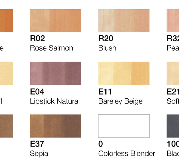 COPIC hobbymarkers ciao, 12 stuks in set, huidskleuren