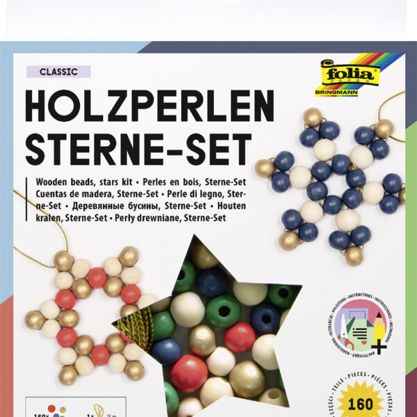 Houten kralen sterrenset klassiek, 161 delig.