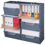 smartboxpro Archief-Container, grijs, met frontdeksel