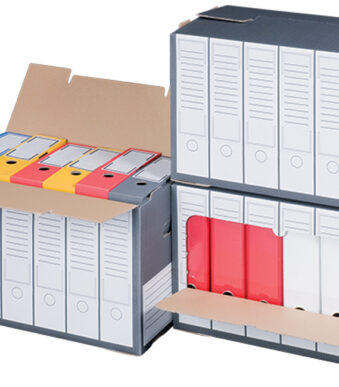 smartboxpro Archief-Container, grijs, met geperforeerd deksel