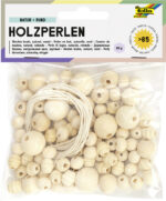 Houten kralen, rond, gemengde maten en kleuren.