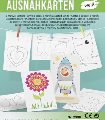 Borduurkaarten, wit, 110 x 170 mm