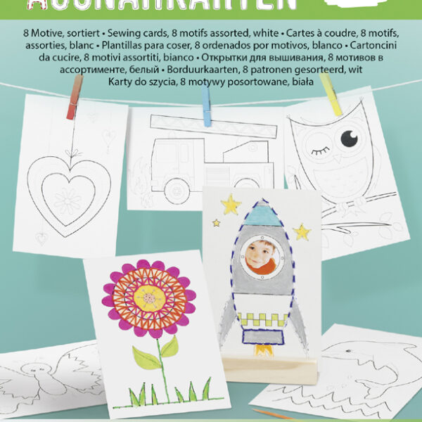 Borduurkaarten, wit, 110 x 170 mm