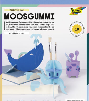 Mosdecoratie, blauw tintmengsel