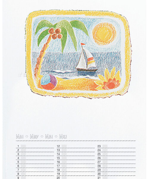 Creatieve wandkalender, 170 x 240 mm, wit