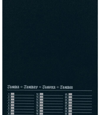 Creatieve wandkalender, 170 x 240 mm, zwart.