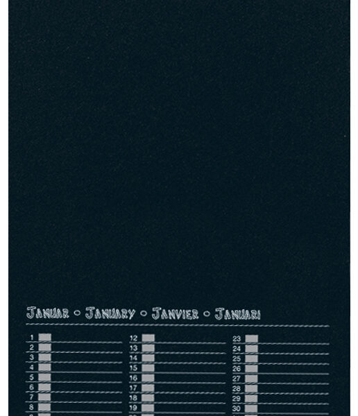 Creatieve wandkalender, 170 x 240 mm, zwart.