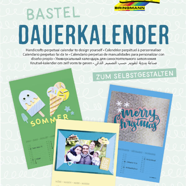 Creatieve wandkalender, gekleurd, A4-formaat.