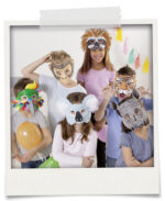 Kartonnen maskers voor kinderen - exotische dieren