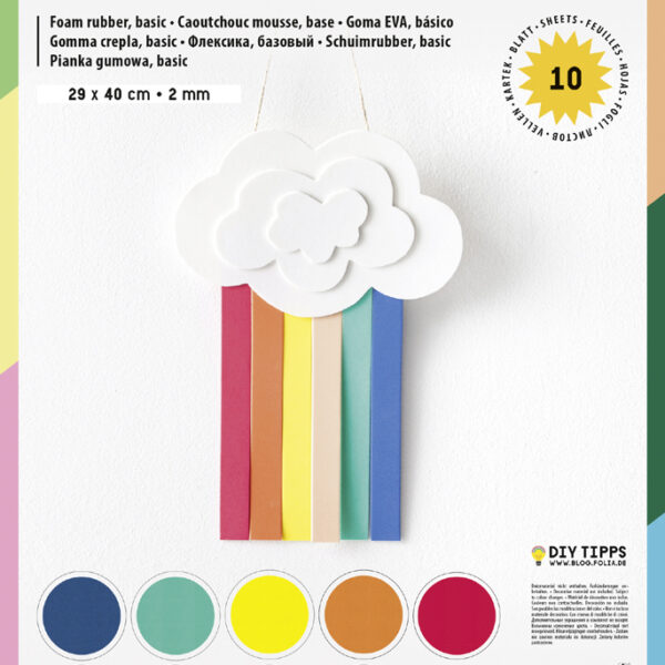 Sponsachtige rubberplaten, 290 x 400 mm, gekleurd assortiment