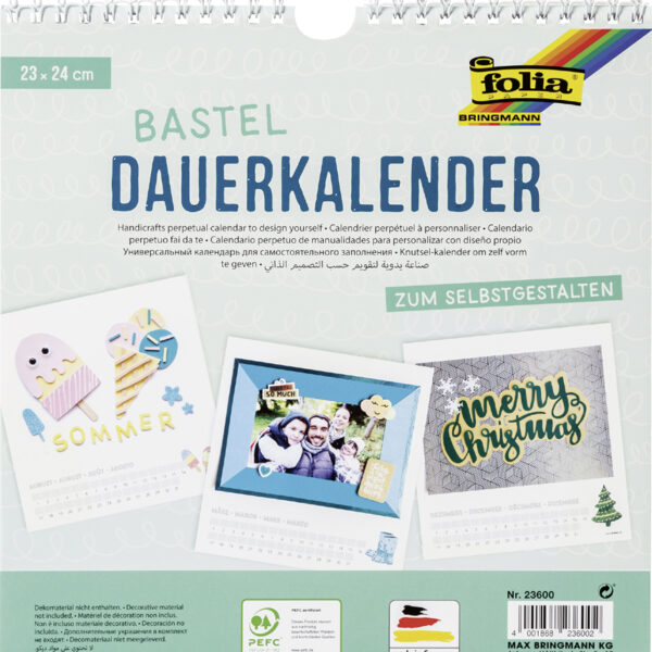 Creatieve wandkalender, wit, 230 x 240 mm