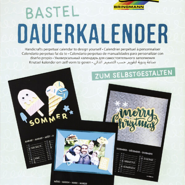 Creatieve wandkalender, A4-formaat, zwart, 170 g/m²