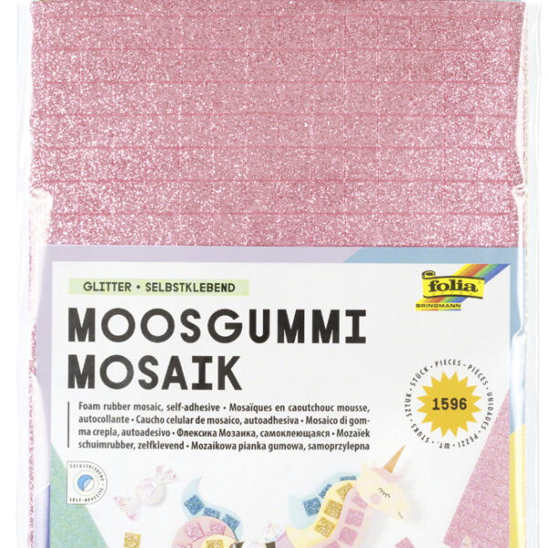 Glittermozaïek van zelfklevende biesvormpjes.