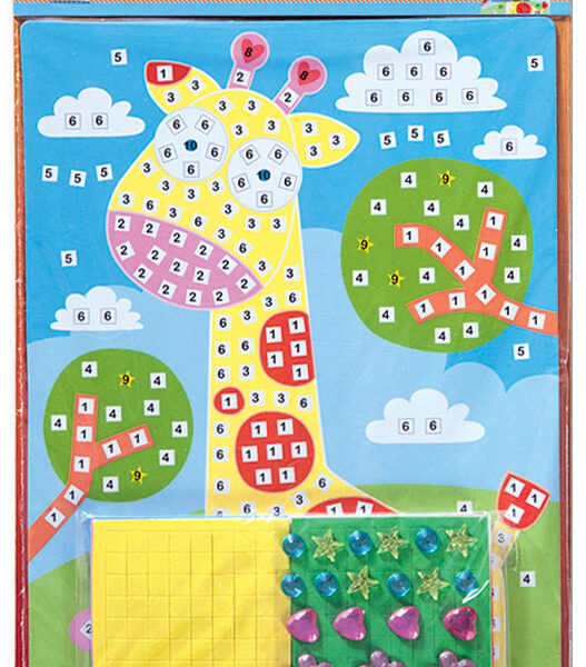 Mosrubber mozaïek 'Giraffe', 405 stukjes.