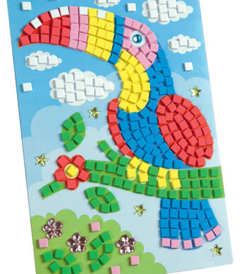 Mosrubber mozaïek 'Papegaai', 405 stukjes